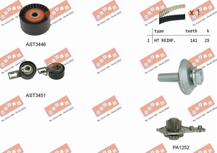 MOVIS ASTK1158PA - Pompa acqua + Kit cinghie dentate www.autoricambi360.it