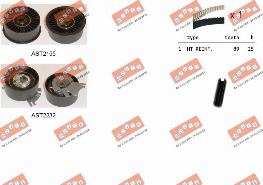 MOVIS ASTK1152 - Kit cinghie dentate www.autoricambi360.it