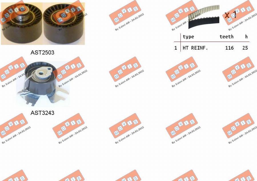 MOVIS ASTK1157 - Kit cinghie dentate www.autoricambi360.it