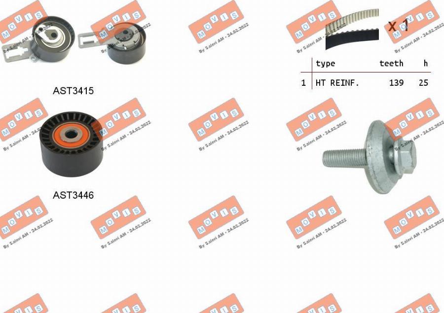 MOVIS ASTK1169 - Kit cinghie dentate www.autoricambi360.it
