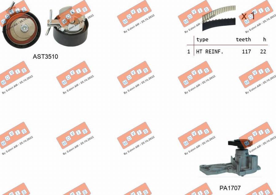 MOVIS ASTK1164PA2 - Pompa acqua + Kit cinghie dentate www.autoricambi360.it
