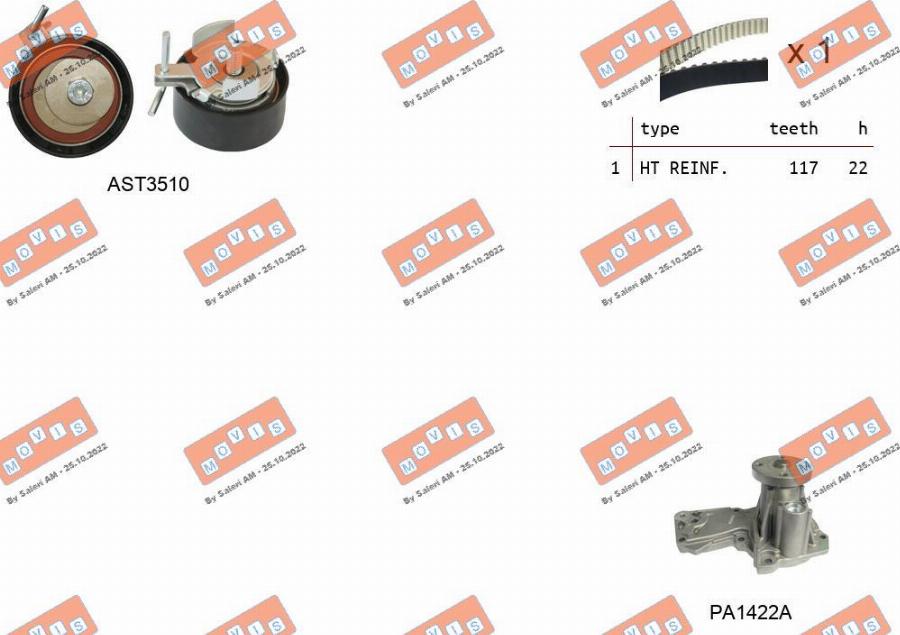 MOVIS ASTK1164PA - Pompa acqua + Kit cinghie dentate www.autoricambi360.it