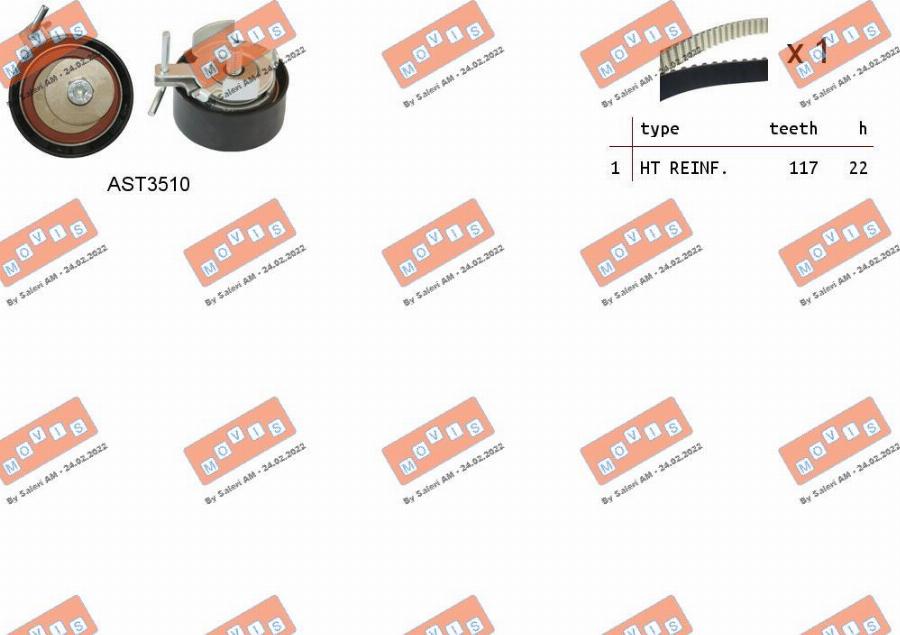 MOVIS ASTK1164 - Kit cinghie dentate www.autoricambi360.it
