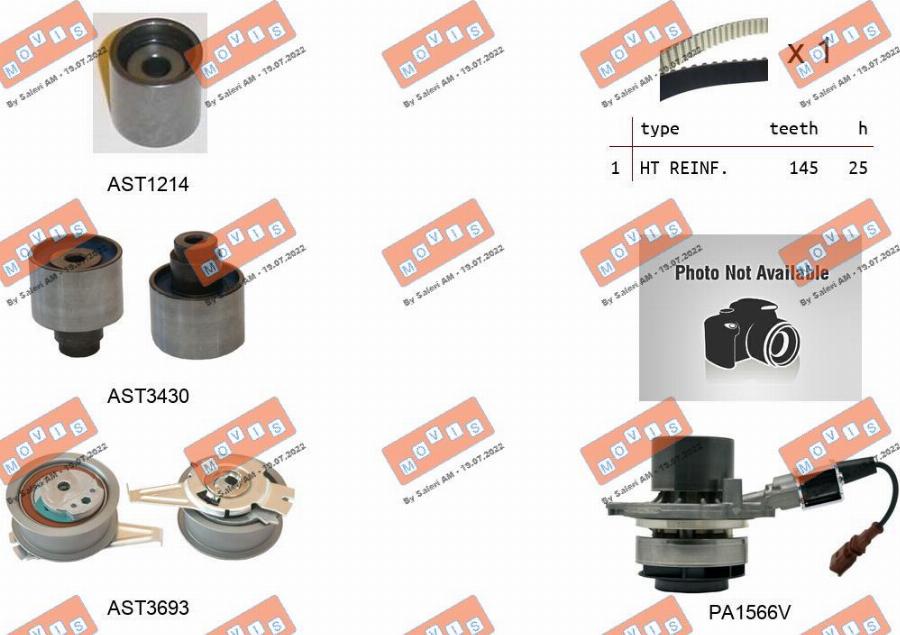 MOVIS ASTK1166PA2 - Pompa acqua + Kit cinghie dentate www.autoricambi360.it
