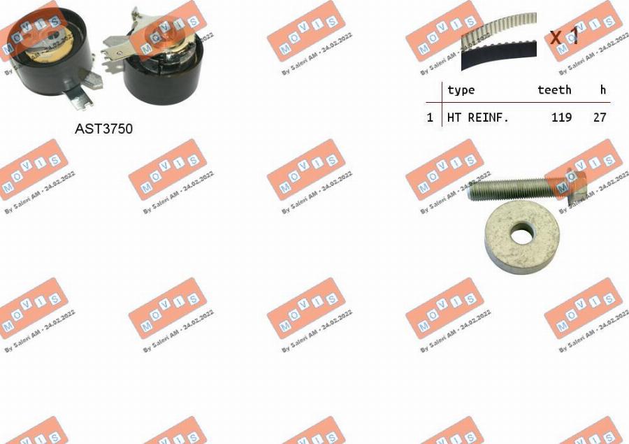 MOVIS ASTK1168 - Kit cinghie dentate www.autoricambi360.it