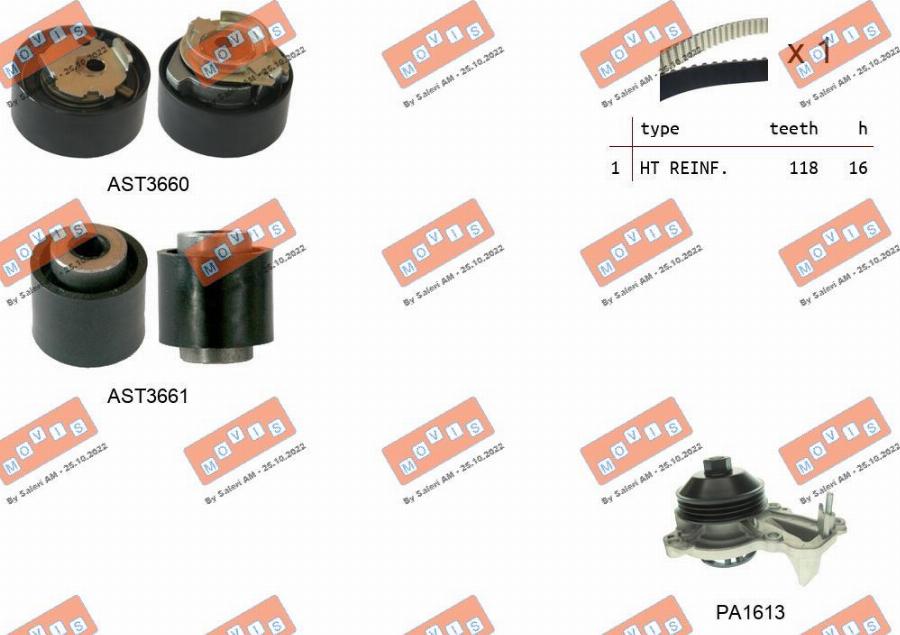 MOVIS ASTK1167PA2 - Pompa acqua + Kit cinghie dentate www.autoricambi360.it