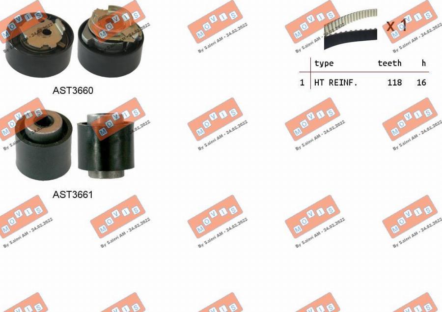 MOVIS ASTK1167 - Kit cinghie dentate www.autoricambi360.it