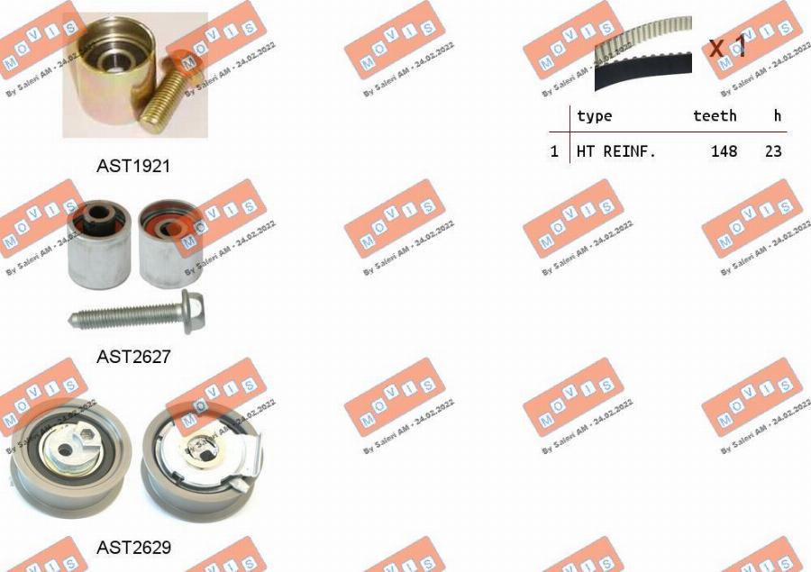MOVIS ASTK1109 - Kit cinghie dentate www.autoricambi360.it