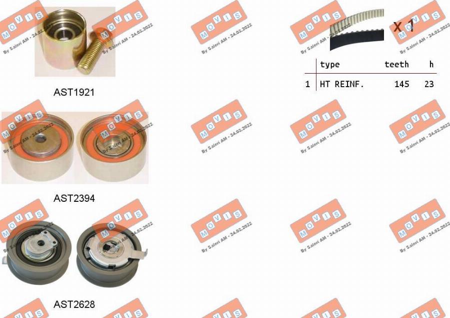 MOVIS ASTK1102 - Kit cinghie dentate www.autoricambi360.it