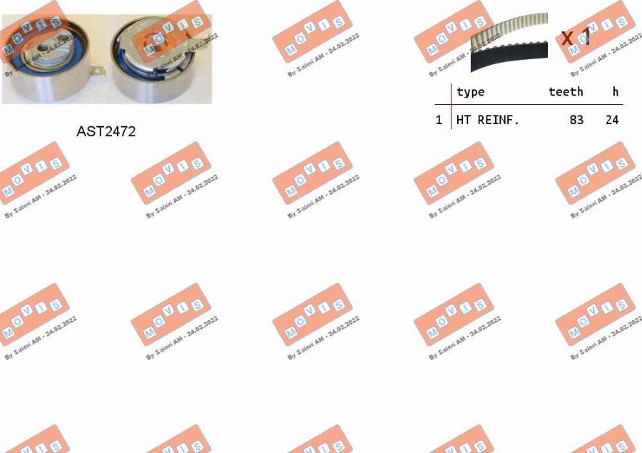MOVIS ASTK1114 - Kit cinghie dentate www.autoricambi360.it