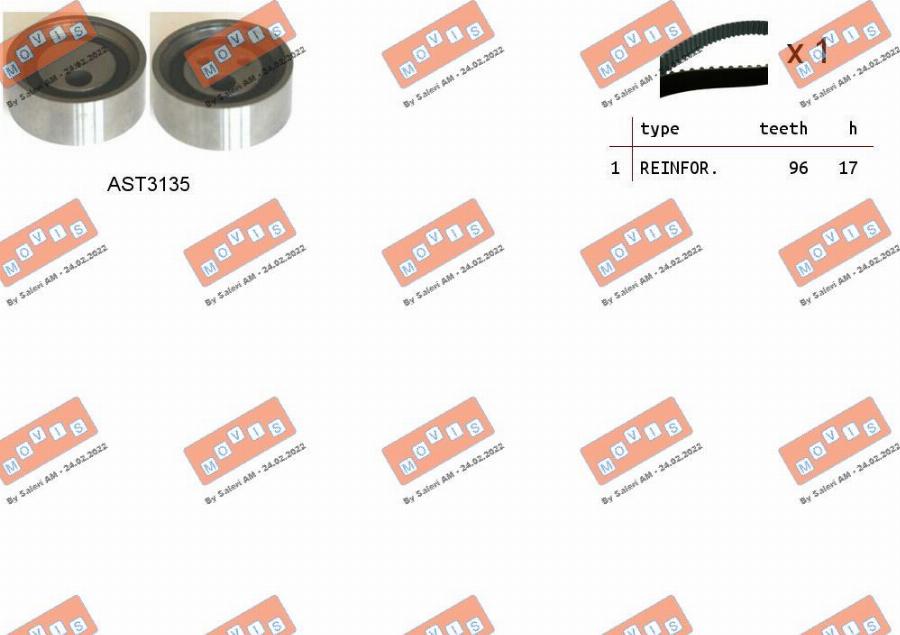 MOVIS ASTK1115 - Kit cinghie dentate www.autoricambi360.it