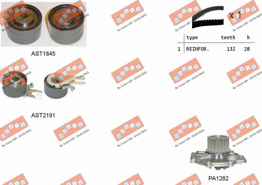 MOVIS ASTK1116PA - Pompa acqua + Kit cinghie dentate www.autoricambi360.it