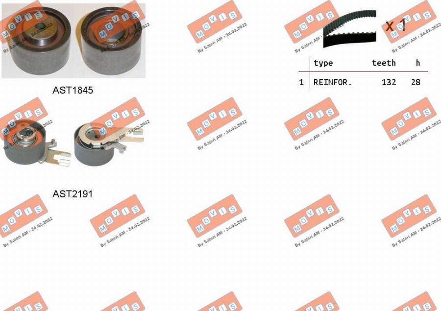 MOVIS ASTK1116 - Kit cinghie dentate www.autoricambi360.it