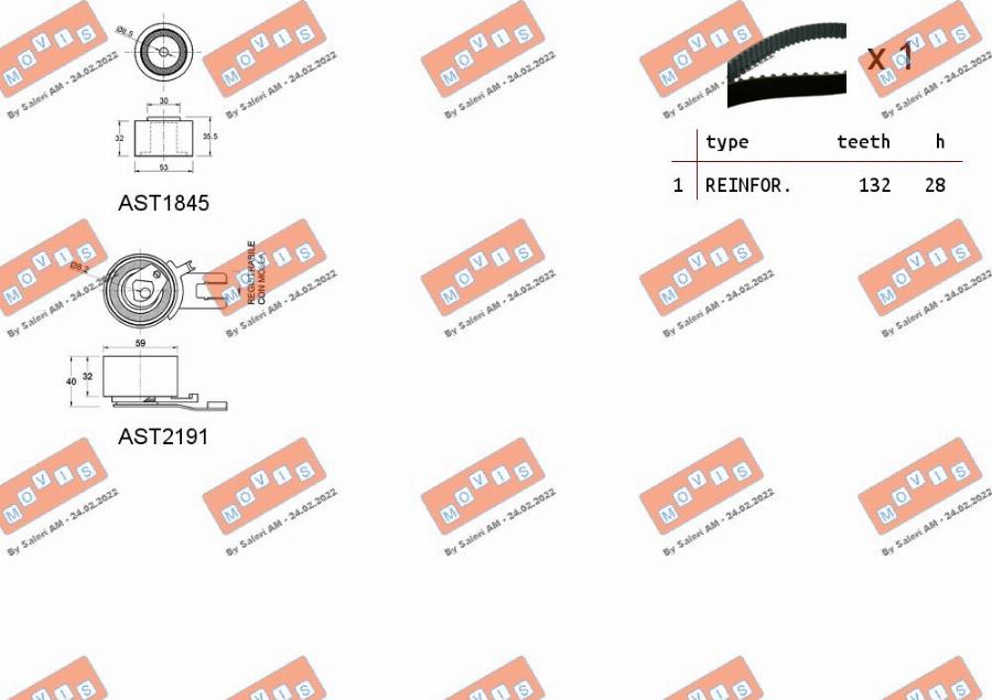 MOVIS ASTK1116 - Kit cinghie dentate www.autoricambi360.it