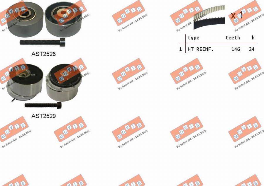 MOVIS ASTK1110 - Kit cinghie dentate www.autoricambi360.it