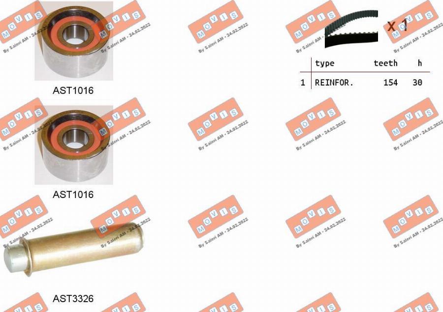 MOVIS ASTK1184 - Kit cinghie dentate www.autoricambi360.it