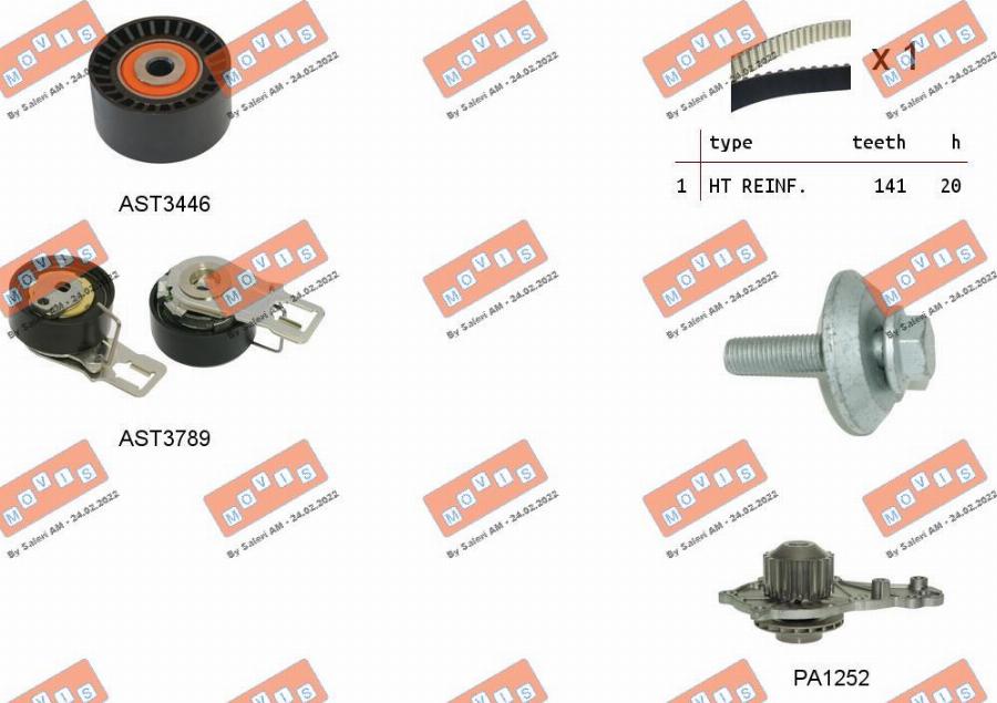 MOVIS ASTK1185PA - Pompa acqua + Kit cinghie dentate www.autoricambi360.it