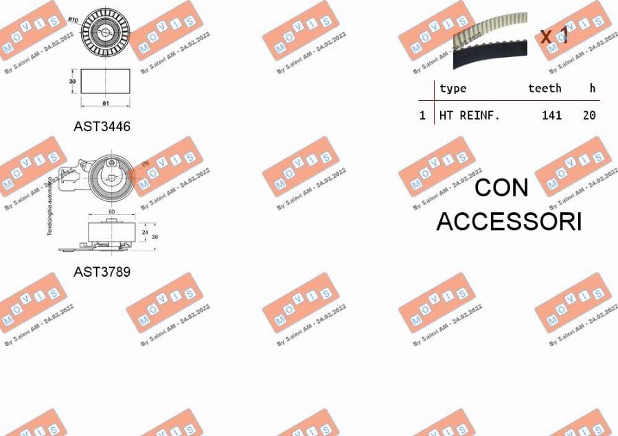 MOVIS ASTK1185 - Kit cinghie dentate www.autoricambi360.it