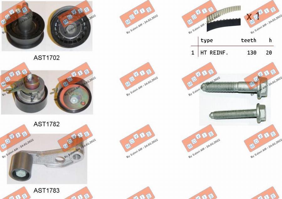 MOVIS ASTK1186 - Kit cinghie dentate www.autoricambi360.it