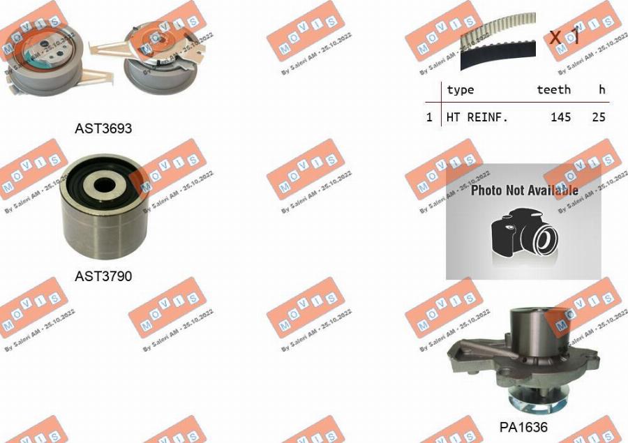 MOVIS ASTK1181PA - Pompa acqua + Kit cinghie dentate www.autoricambi360.it