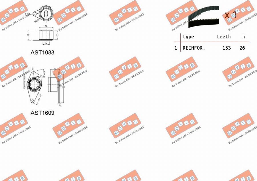 MOVIS ASTK1134 - Kit cinghie dentate www.autoricambi360.it