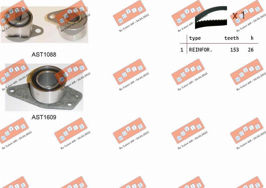 MOVIS ASTK1134 - Kit cinghie dentate www.autoricambi360.it