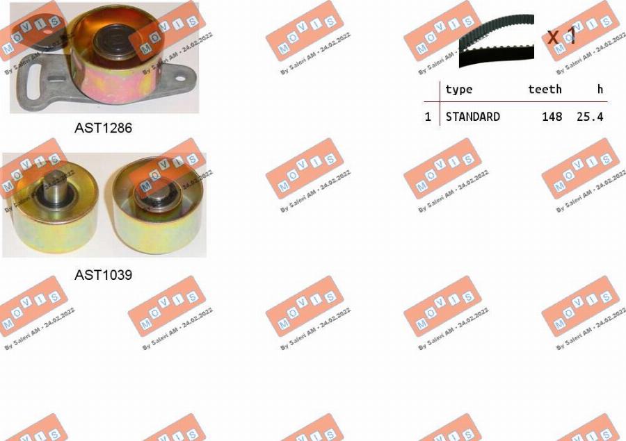 MOVIS ASTK1136 - Kit cinghie dentate www.autoricambi360.it