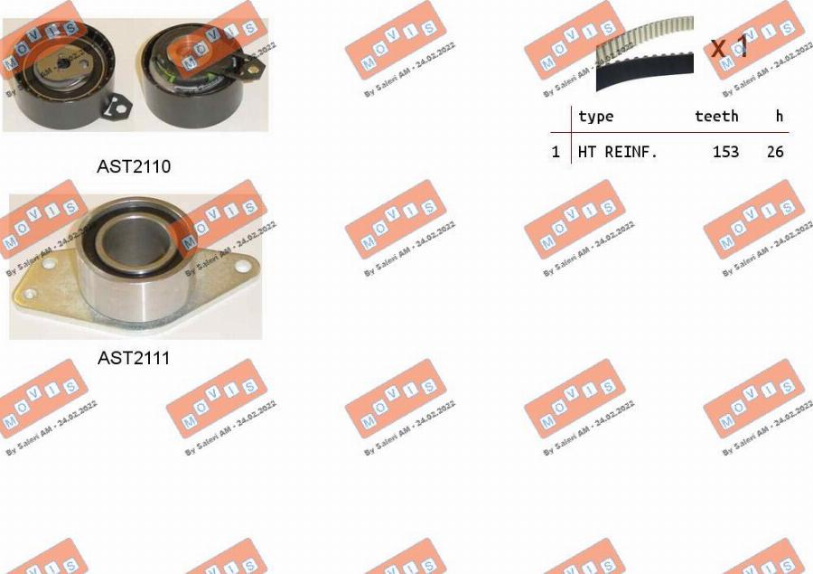 MOVIS ASTK1137 - Kit cinghie dentate www.autoricambi360.it