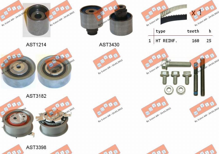 MOVIS ASTK1125 - Kit cinghie dentate www.autoricambi360.it