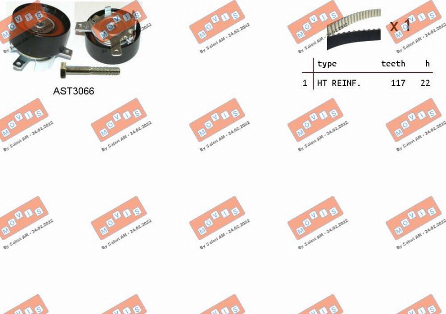 MOVIS ASTK1127 - Kit cinghie dentate www.autoricambi360.it
