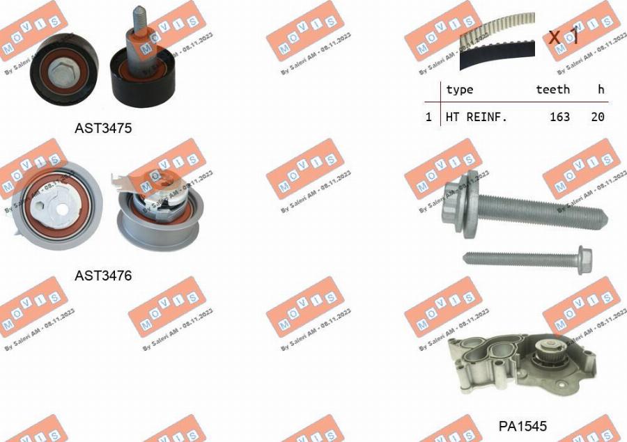 MOVIS ASTK1174PA2 - Pompa acqua + Kit cinghie dentate www.autoricambi360.it