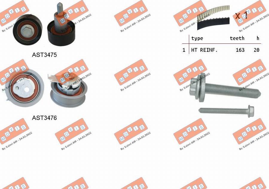 MOVIS ASTK1174 - Kit cinghie dentate www.autoricambi360.it