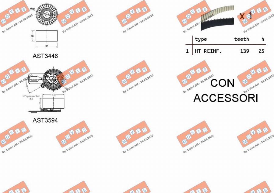 MOVIS ASTK1176 - Kit cinghie dentate www.autoricambi360.it