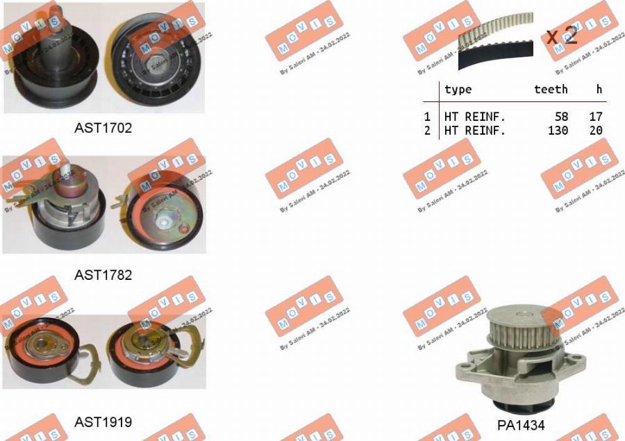 MOVIS ASTK1171PA - Pompa acqua + Kit cinghie dentate www.autoricambi360.it