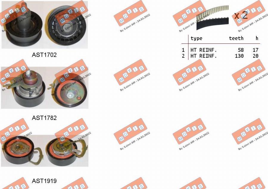 MOVIS ASTK1171 - Kit cinghie dentate www.autoricambi360.it