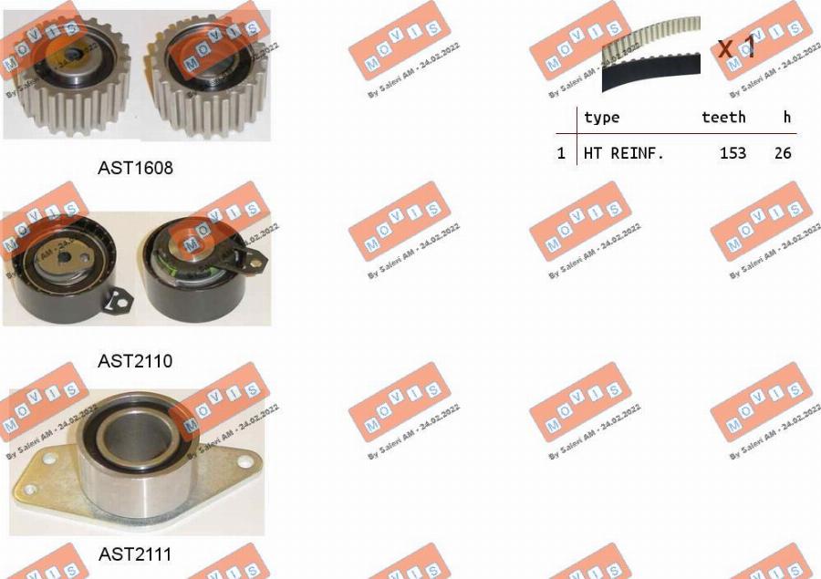 MOVIS ASTK1172 - Kit cinghie dentate www.autoricambi360.it