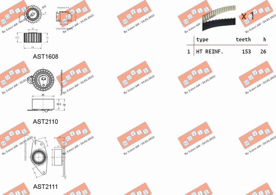 MOVIS ASTK1172 - Kit cinghie dentate www.autoricambi360.it