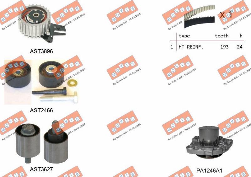 MOVIS ASTK1315PA - Pompa acqua + Kit cinghie dentate www.autoricambi360.it