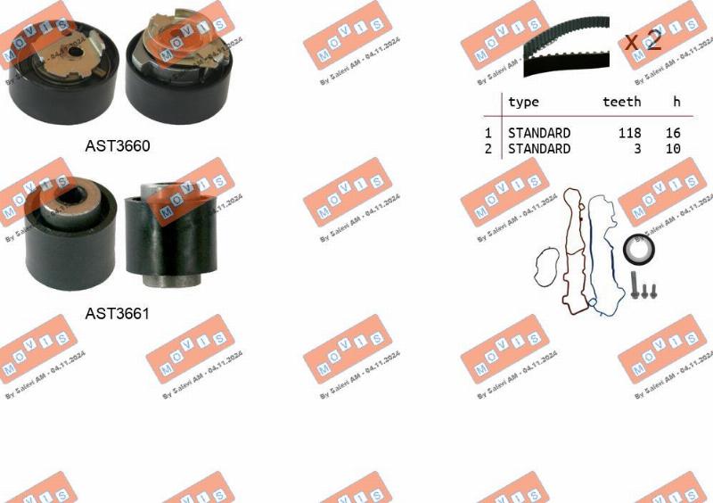 MOVIS ASTK1313 - Kit cinghie dentate www.autoricambi360.it