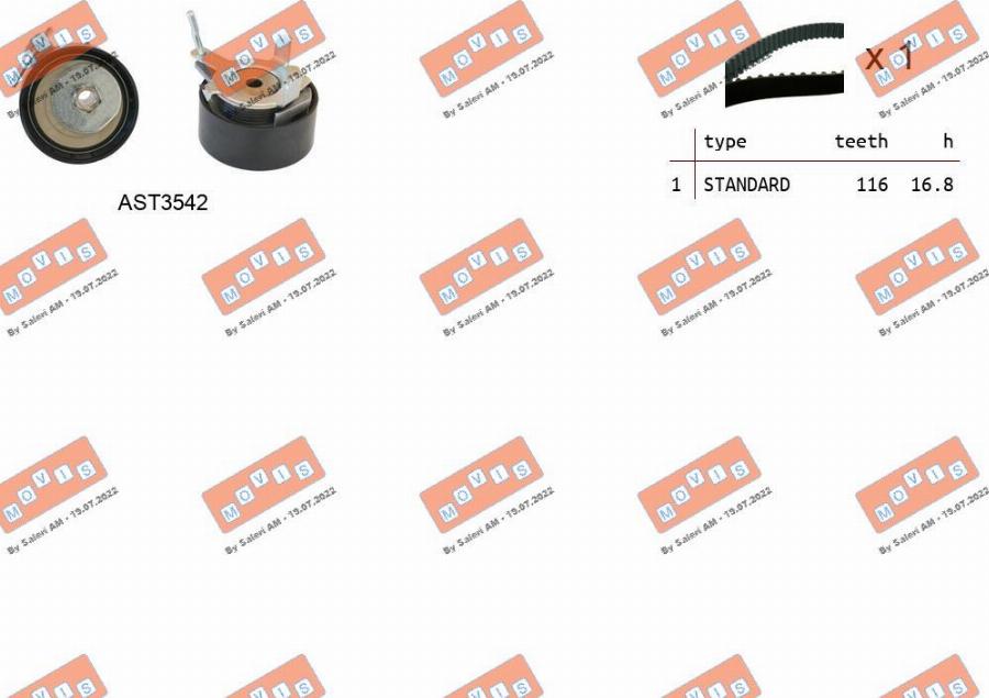 MOVIS ASTK1295 - Kit cinghie dentate www.autoricambi360.it