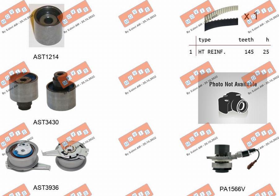 MOVIS ASTK1290PA2 - Pompa acqua + Kit cinghie dentate www.autoricambi360.it