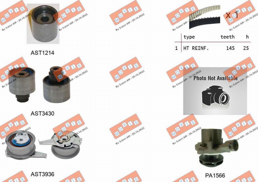 MOVIS ASTK1290PA - Pompa acqua + Kit cinghie dentate www.autoricambi360.it