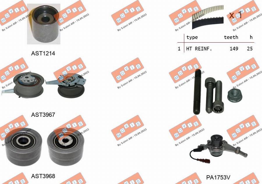 MOVIS ASTK1298PA2 - Pompa acqua + Kit cinghie dentate www.autoricambi360.it