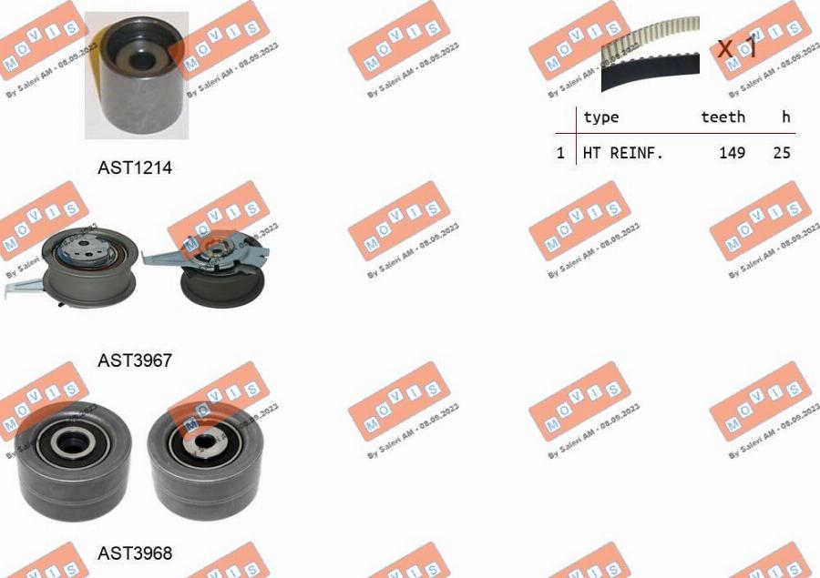 MOVIS ASTK1298 - Kit cinghie dentate www.autoricambi360.it