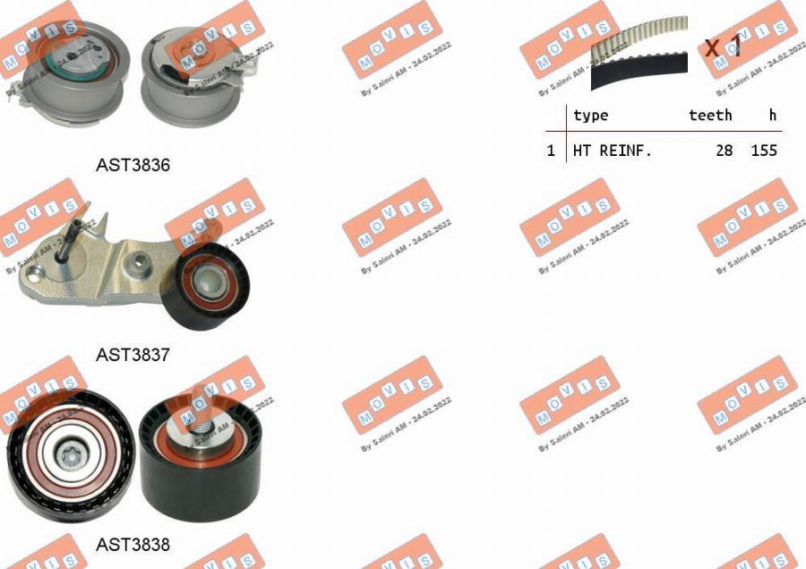 MOVIS ASTK1292 - Kit cinghie dentate www.autoricambi360.it