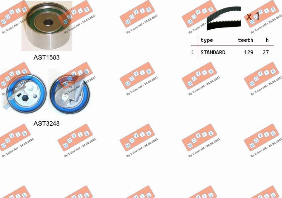 MOVIS ASTK1268 - Kit cinghie dentate www.autoricambi360.it