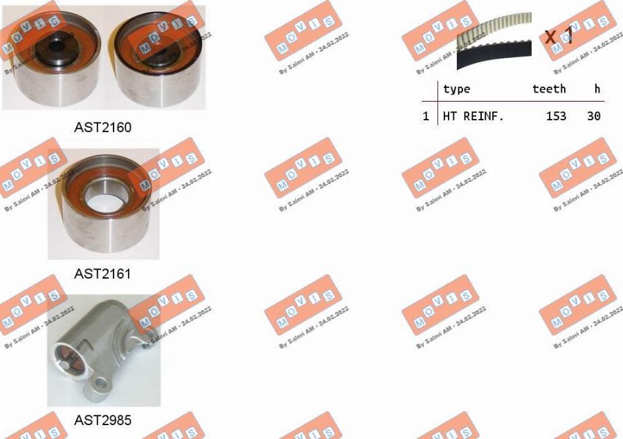 MOVIS ASTK1214 - Kit cinghie dentate www.autoricambi360.it