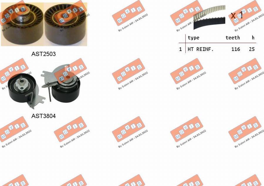MOVIS ASTK1217 - Kit cinghie dentate www.autoricambi360.it