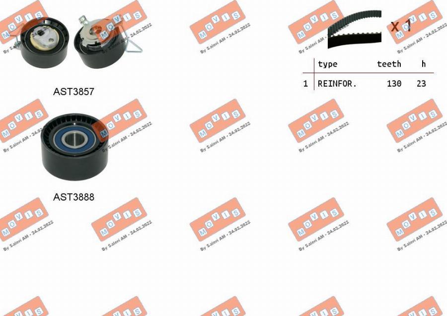 MOVIS ASTK1289 - Kit cinghie dentate www.autoricambi360.it