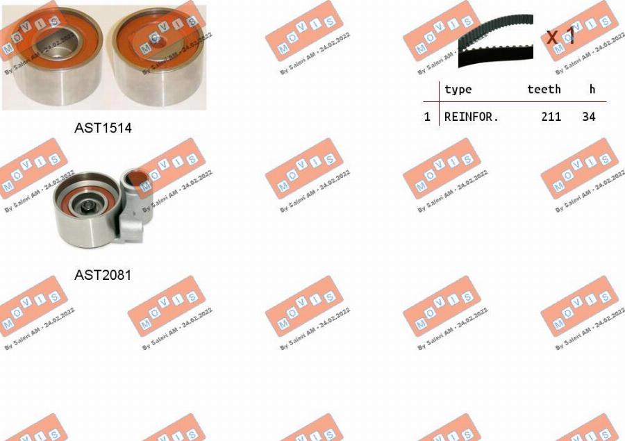MOVIS ASTK1284 - Kit cinghie dentate www.autoricambi360.it